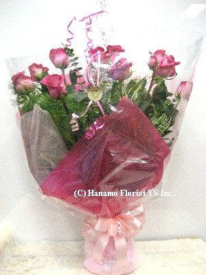 ROSE116 1 Doz Ecuadorian Long Stem Pink Rose Handtied - Click Image to Close