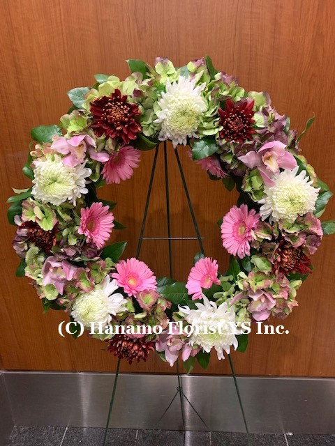 SYMP020 Designer's Seasonal Flower Funeral Wreath M