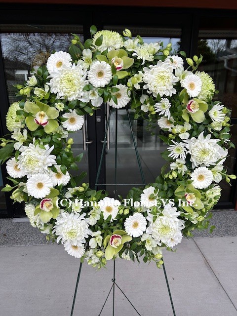 SYMP225 Premium Funeral Wreath your colour choice M - Click Image to Close