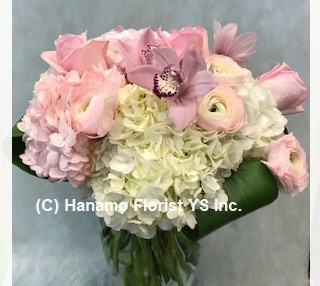 VALE213 Cymbidiums, Hydrangeas, Garden Roses & more in Vase - Click Image to Close