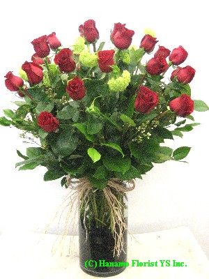 VALE006.. 2doz Ecuadorian LongStem Red Rose in the Vase classic - Click Image to Close