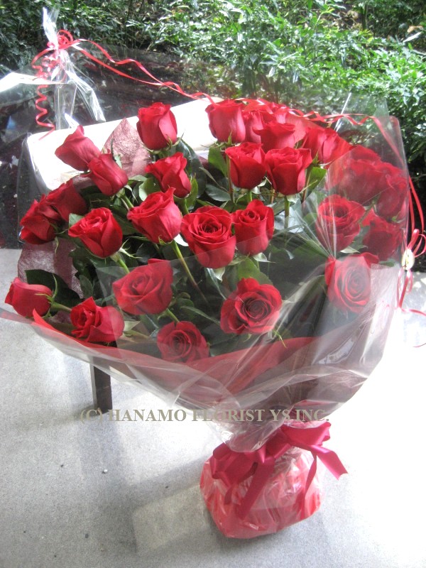 VALE101 2 dozen Premium Long Stem Red Roses Hand-tied - Click Image to Close