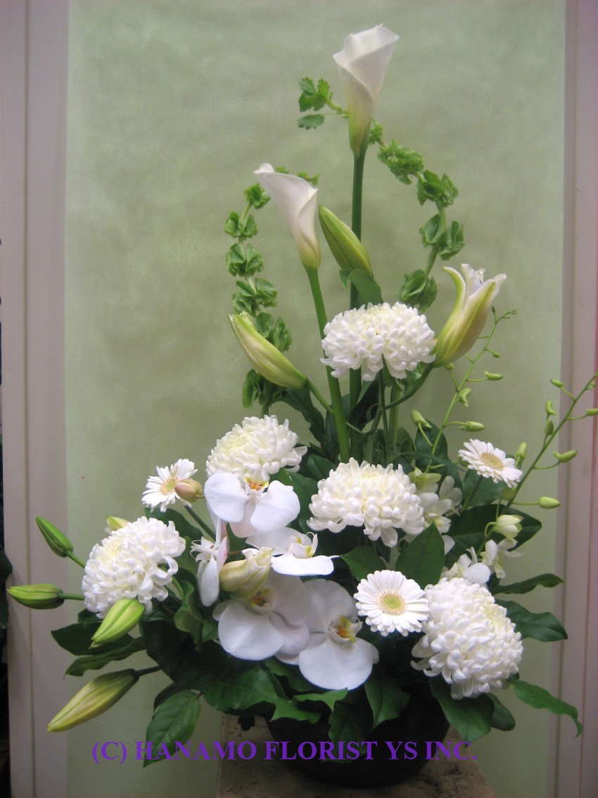 JAPA025 Sympathy Japanese with Mostly White Flowers ML