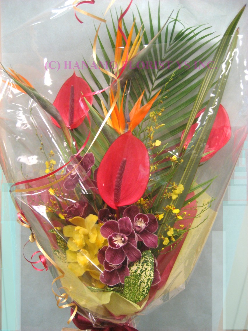 HAND022 Tropical Flowers Handtied Bouquet - Click Image to Close