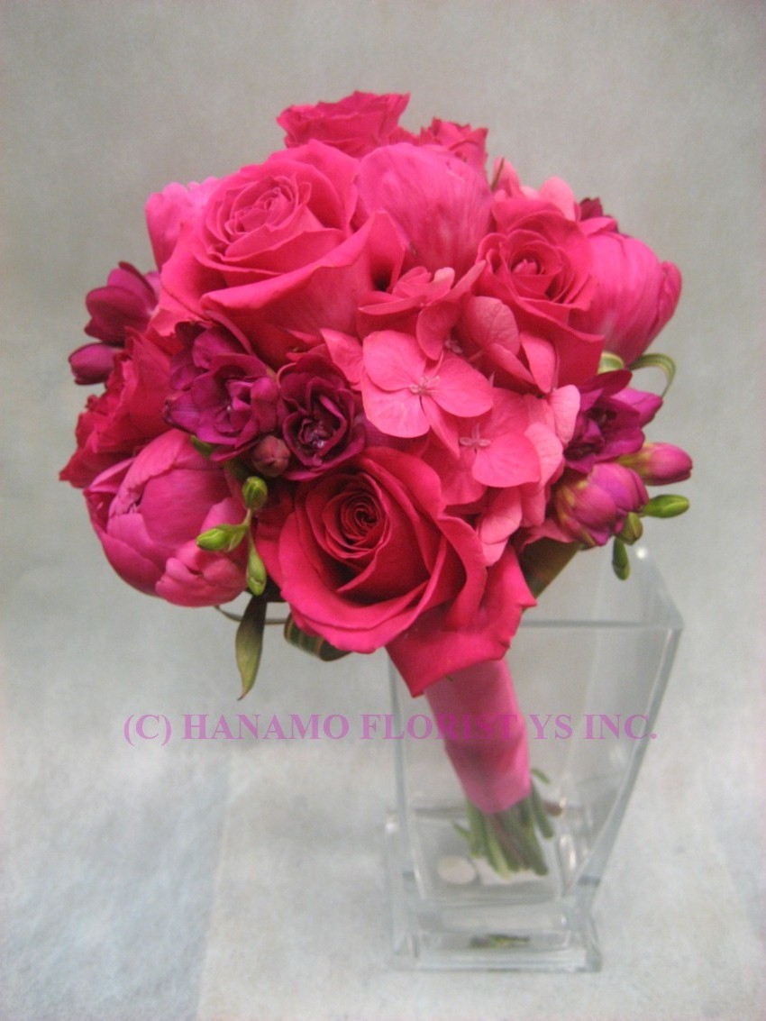 WEDB071 Hot Pink Flowers Wedding Bouquet [WEDB071] 175.00 Hanamo