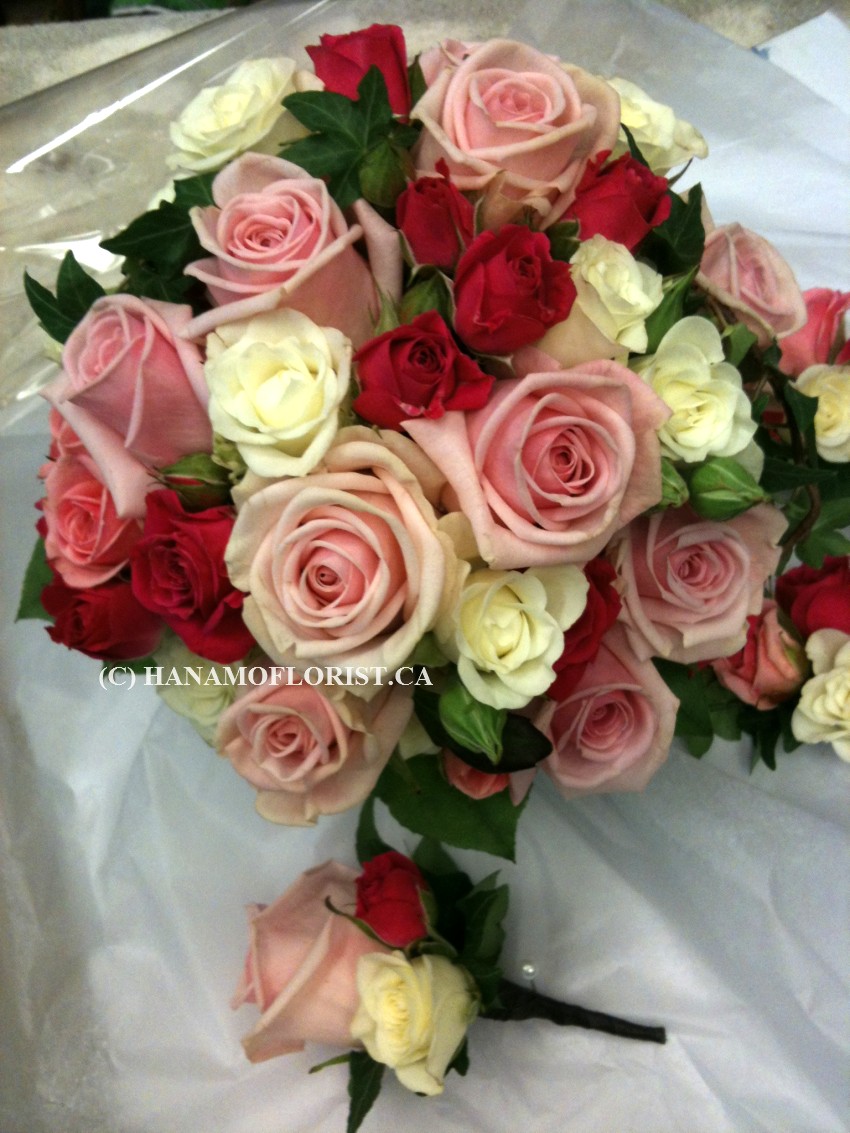WEDB520 Pink Tone Rose Bouquet