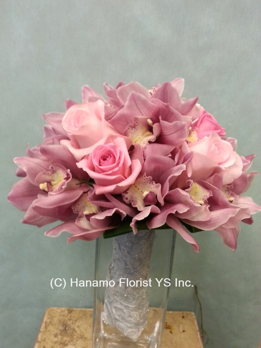 WEDB732 Cymbidiums & Roses Bridal Bouquet