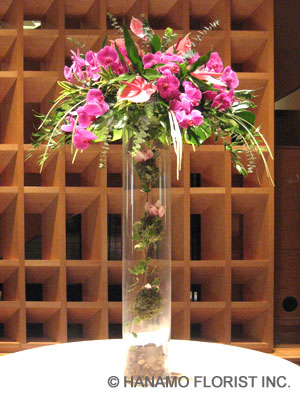 BUSI004 Orchid and Tropical in Extra Tall Cylinder