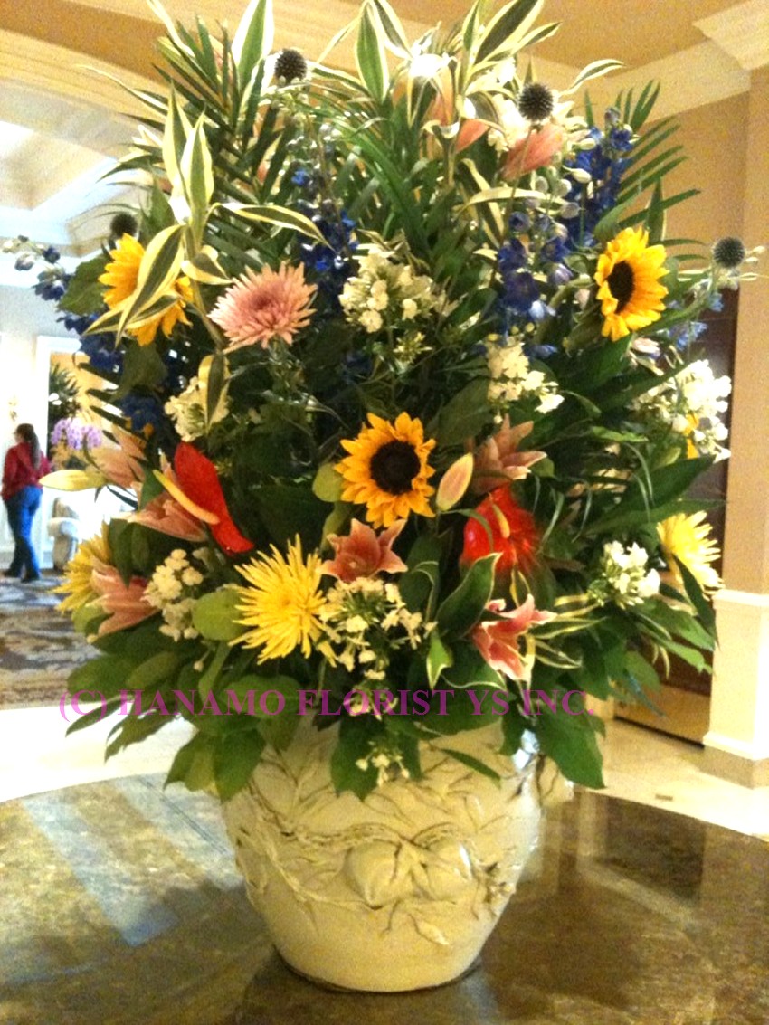 LOBB000 Extra Large Classic Lobby Seasonal Flowers Arrangement